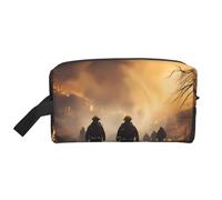 OUInbvv Firefighters fighting fires Large Capacity Travel Toiletry Bag Portable Storage for Daily, Study, Fitness and Travel