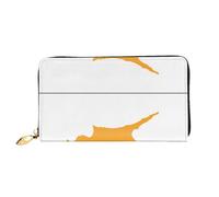 OUInbvv Flag of Cyprus Handheld Wallet with Metal Zipper Passbook and Check Holder Soft Lightweight Design Compartments