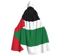 OUInbvv Flag of the State of Palestine Adult Hooded Cape With Full Width Print Perfect For Masquerade Carnival And Theme Parties