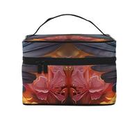 OUInbvv Hummingbird Travel Cosmetic Bag with Multi-Pocket Organizerï¼ŒLarge Capacity Polyester Twill Case for Gym, Camping, and Business Trips