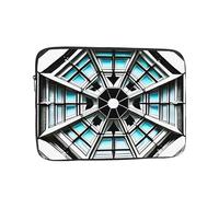 Ouinbvv Laptop Handbag, Minimalist Style Octagon Building Print Design Lightweight Portable For Daily Commute Work, Black, 10 inch