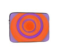 Ouinbvv Laptop Handbag, Minimalist Style Orange Circle Centre Print Design Lightweight Portable For Daily Commute Work, Black, 12 inch