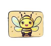 Ouinbvv Laptop Handbag, Minimalist Style Yellow Bee Print Design Lightweight Portable For Daily Commute Work, Black, 12 inch