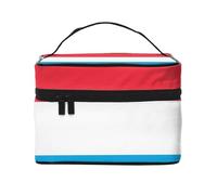 OUInbvv Luxembourg flag Travel Cosmetic Bag with Multi-Pocket Organizer,Large Capacity Polyester Twill Case for Gym, Camping, and Business Trips
