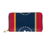 OUInbvv Mississippi State Flag Handheld Wallet with Metal Zipper Passbook and Check Holder Soft Lightweight Design Compartments