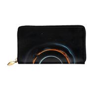 OUInbvv Mysterious Cosmic Black Holes Handheld Wallet with Metal Zipper Passbook and Check Holder Soft Lightweight Design Compartments