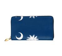 OUInbvv South Carolina Flag Handheld Wallet with Metal Zipper Passbook and Check Holder Soft Lightweight Design Compartments