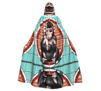 OUInbvv The silent monkey Adult Hooded Cape With Full Width Print Perfect For Masquerade Carnival And Theme Parties