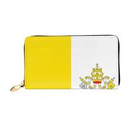 OUInbvv Vatican flag Handheld Wallet with Metal Zipper Passbook and Check Holder Soft Lightweight Design Compartments