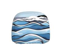 OUInbvv Waves Lapping at The Rocks Car Headrest Cover, 1 Piece Set Universal Car Interior Accessory, Stylish Decoration