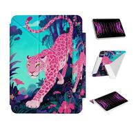 Ouinice Case for iPad Air 13 Inch M3 2025 & M2 2024, iPad Pro 12.9” 6th/5th/4th/3rd Generation Case, Origami Trifold Multi-Angle Stand, Magnetic Flap, Slim Shell Full-Protective Cover,Pink Jaguar