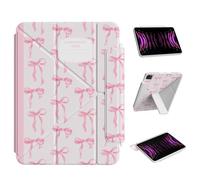 Ouinice Case for iPad Air 13 Inch M3 2025 & M2 2024, iPad Pro 12.9” 6th/5th/4th/3rd Generation Case, Origami Trifold Multi-angle Stand, Magnetic Flap, Slim Full-Protective Cover, Bows Composition Book