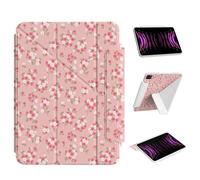 Ouinice Case for iPad Air 13 Inch M3 2025 & M2 2024, iPad Pro 12.9” 6th/5th/4th/3rd Generation Case, Origami Trifold Multi-Angle Stand, Magnetic Flap, Slim Shell Full-Protective Cover,Pink Flower