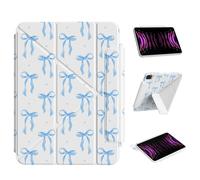 Ouinice for iPad Air 13 Inch Case (M3 2025, M2 2024), iPad Pro 12.9” 6th/5th/4th/3rd Generation Case, Origami Trifold Multi-Angle Stand, Magnetic Flap, Slim Shell Full-Protective Cover, Blue Bows