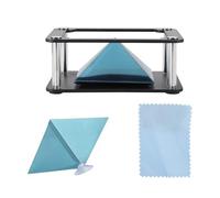 Ouitble 3D Holographic Projector Stand Smartphone Hologram Display 360 Degree Visuals for Home Entertainment Product Showcases Black ABS Plastic (Cylindrical style)