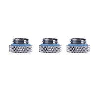 Ouitble 3PCS G1/4 2 Word Computer Thread Water Cooling Straight Stop Plug Fittings Tank Stopper Electroplated Chrome Plated Brass with Silicone Seal Ring for PC Water Cooling Syste