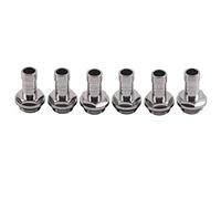Ouitble 6 PCS PC Water Cooling Two Touch Fitting G1/4 Thread Barb Connector for Tube Stainless Steel and Plastic Fitting for Water Cooling System Kit Silver Various Sizes Optional (9mm)