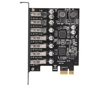 Ouitble 7 Port PCIE Expansion Card High Speed USB 3.2 GEN1 5Gbps Front Panel Adapter with Stable Power Supply for Linux PCs Multi Device Connectivity Metal Plastic Construction