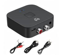 Ouitble Bluetooth 5.0 Audio Receiver Adapter NFC Wireless Bluetooth AUX Adapter with AUX 3.5mm/RCA Jack for Home Stereo Music Streaming System TV Car HiFi Amplifier