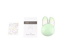 Ouitble Cute Rabbit Wireless Mouse 2.4G Adjustable DPI Sensitivity Ergonomic Silent Gaming Mice for Home Office Travel ABS Black 94mm (Matcha Green)