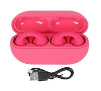 Ouitble Ear Clip Bluetooth Headphones Stereo Noise Cancelling Bone Conduction Open Ear Wireless Earbuds for Sports Running Gym ABS Black (Red)