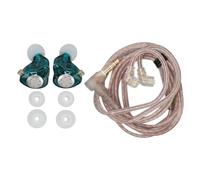 Ouitble EDX PRO HiFi Earphones Stereo Lossless Sound Wired Earbuds Bass Ergonomic Design for Stage Performance Travel Resin Inlaid Metal Lightweight Cavity (Transparent Cyan)