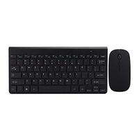 Ouitble - ensemble clavier et souris sans fil, Design ergonomique Ultra fin, muet, Mini USB 2.4G, accessoires informatiques pour la maison et le bureau, or argent noir KB639 (Black)
