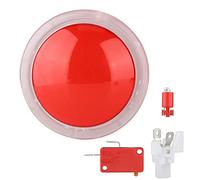 Ouitble Game Push Button LED Light Lamp 100MM Big Round Video Game Buttons with Micro for Machine DIY Projects Red White ABS 9.5cm (Red)
