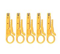 Ouitble Mini Wire Stripper Network Wire Stripper Tool Punch Down Cutter Professional Durable Safe Easy to Use for CAT5 CAT5e CAT6 Data Cable 3D Printer PTFE Tube Yellow ABS 5Pcs