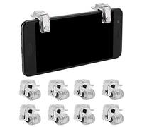 Ouitble Mobile Gaming Controller Triggers 8 Pcs R11 Four Six Fingers Assistant Button Mobile Trigger for Gaming for PUBG Phone (Silver)