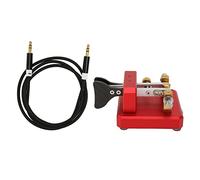 Ouitble Morse Code Key Double Paddle Automatic Shortwave Portable CW Morse Telegraph Key for Radio Enthusiasts Camping Indoor Stainless Steel Brass Aluminum Alloy 80x80x50mm (Burgundy)