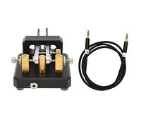 Ouitble Morse Code Key Double Paddle Automatic Shortwave Portable CW Morse Telegraph Key for Radio Enthusiasts Camping Indoor Stainless Steel Brass Aluminum Alloy 80x80x50mm (Black)