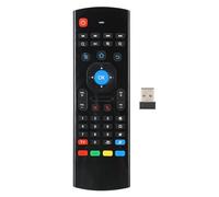 Ouitble MX3 2.4G Wireless Air Fly Mouse Motion Sensing Infrared Remote Controller for TV PC with 6 Axis Gyroscope G Sensor Comfortable Hand Feeling Black ABS Material