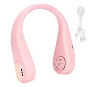 Ouitble Neck Fan 3000mAh Rechargeable USB Fans with 3 Speeds Silent Bladeless Fan Neck Air Conditioner for Office Sport Outdoor Camping (Pink)