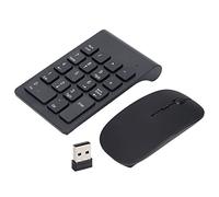Ouitble Number Pad Mouse Combo Wireless 2.4GHz Plug and Play 1200 DPI Portable USB Numeric Keypad for Home Office Black ABS 18 Keys