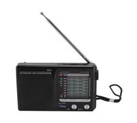 Ouitble Portable Multi Band Radio FM MW SW Compact Retro Style Easy to Use with Clear Reception for Elderly Seniors Outdoor Camping Fishing ABS Black