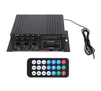 Ouitble Power Amplifier HiFi Aluminum Alloy Multifunctional Home Theater Audio Boost with Remote Control for Home Entertainment System 12V DC Power Supply