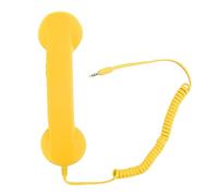 Ouitble Retro Telephone Professional 3.5mm Plug Radiation Proof Wired Cellphone Handset for Smartphone PC ABS Material 9 Feet Coiled Cord (Yellow)
