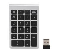 Ouitble RF304 22 Keys Numeric Keypad Wireless Mini Keyboard USB 2.4G Ergonomic Design for Linux Vista 7/8/10 Silver Black Iron Grey Rose Gold (Silver Black)