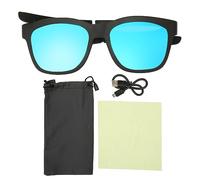 Ouitble Smart Bluetooth Glasses Wireless Bluetooth 5.0 Sunglasses with Noise Reduction HD Microphone for Driving Vacation Beach Stylish Lightweight UV (Blue)