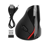 Ouitble Vertical Ergonomic Mouse 2.4G Wireless Optical Quiet Wireless Mouse 800/1200/1600 DPI with USB Receiver, Rechargeable 5 Buttons Mouse for Wins 2000/XP/7/8/10/Vista/98/OS (Black)