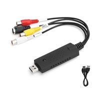 Ouitble Video Collection Card Black Portable USB 2.0 Converter for XP Vista 7 8 10 Linux Real Time Recording Playback Monitoring Heads AV Audio Video Output