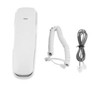 Ouitble Wall Mounted Telephone Noise Cancelling Wall Phone with Last Number Redial Mute Pause Function Built in Dial Pad for Home Office Black White (White)