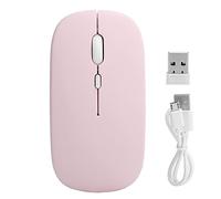 Ouitble Wireless Bluetooth Mouse Silent Dual Mode 2.4GHz Bluetooth 5.0 Adjustable DPI Optical Tracking Laptop Computer Accessories for Office Library Study Pink
