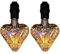 OUJIAHUI 2 Pack 3D Firework Bulb LED Light Vintage Bulbs, LED Bulb E27 AC 85-220V 4W G95 Retro Edison Bulb Starry Light for Holiday Christmas Decoration (Star)