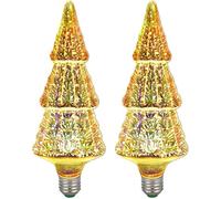 OUJIAHUI 2 Pack 3D Firework Bulb LED Light Vintage Bulbs, LED Bulb E27 AC 85-220V 4W G95 Retro Edison Bulb Starry Light for Holiday Christmas Decoration (Christmas Tree)