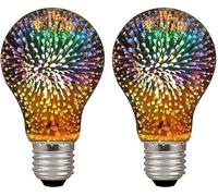 OUJIAHUI 2 Pack 3D Firework Bulb LED Light Vintage Bulbs, LED Bulb E27 AC 85-220V 4W G95 Retro Edison Bulb Starry Light for Holiday Christmas Decoration (A60)