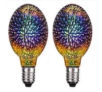 OUJIAHUI 2 Pack 3D Firework Bulb LED Light Vintage Bulbs, LED Bulb E27 AC 85-220V 4W G95 Retro Edison Bulb Starry Light for Holiday Christmas Decoration (G80)