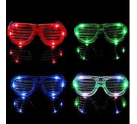OUJIAHUI Neon Glasses Party, Party Glasses 10 Pack 5 Color LED Plastic Shutter Shades Glasses Glow in The Dark New Year for Christmas Halloween Wild Clubbing Birthday Party