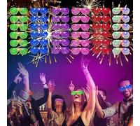 OUJIAHUI Neon Glasses Party, Party Glasses 36 Pack 5 Color LED Plastic Shutter Shades Glasses Glow in The Dark New Year for Christmas Halloween Wild Clubbing Birthday Party (Multicolour)